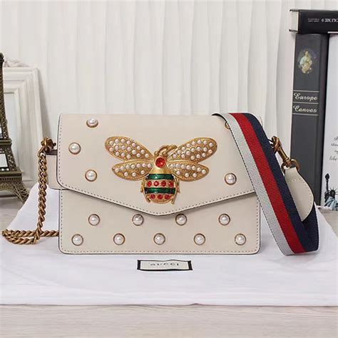 gucci bag with bee white|gucci handbags with bumble bee.